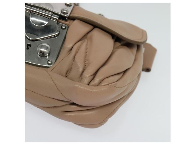 Borsa a spalla in pelle matelassé Miu Miu rosa argento Auth bs27996 - vista 11