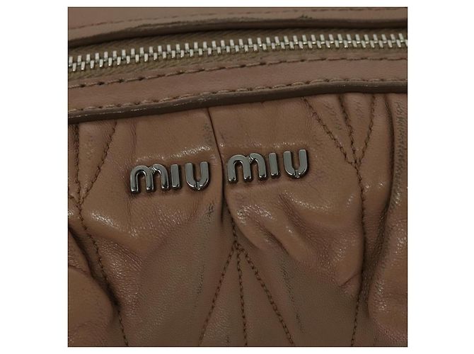 Borsa a spalla in pelle matelassé Miu Miu rosa argento Auth bs27996 - vista 14