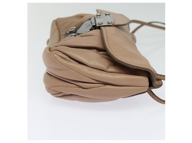 Borsa a spalla in pelle matelassé Miu Miu rosa argento Auth bs27996 - vista 5