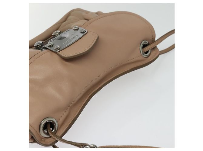 Borsa a spalla in pelle matelassé Miu Miu rosa argento Auth bs27996 - vista 6