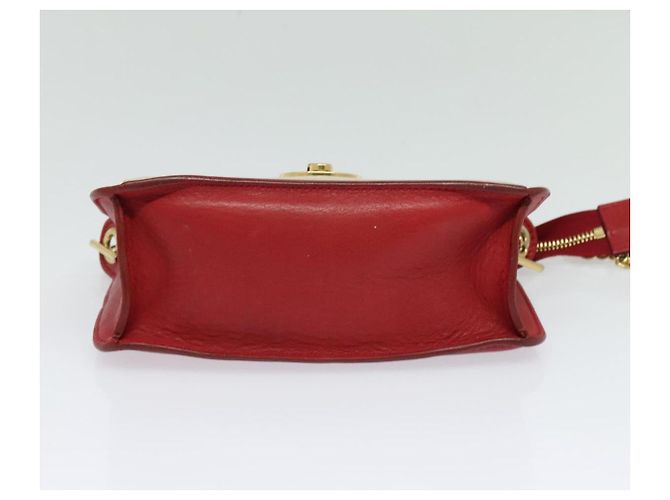 Céline Borsa a Spalla CELINE in Pelle Rossa e Oro Auth bs28138 Rosso D'oro - vista 10