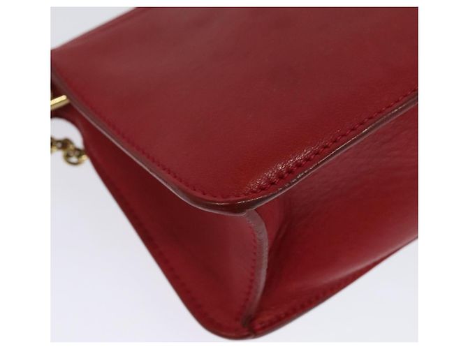 Céline Borsa a Spalla CELINE in Pelle Rossa e Oro Auth bs28138 Rosso D'oro - vista 13