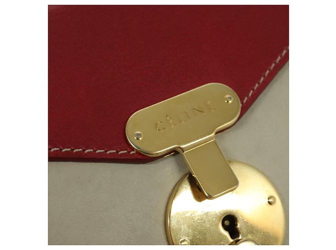 Céline Borsa a Spalla CELINE in Pelle Rossa e Oro Auth bs28138 Rosso D'oro - vista 15