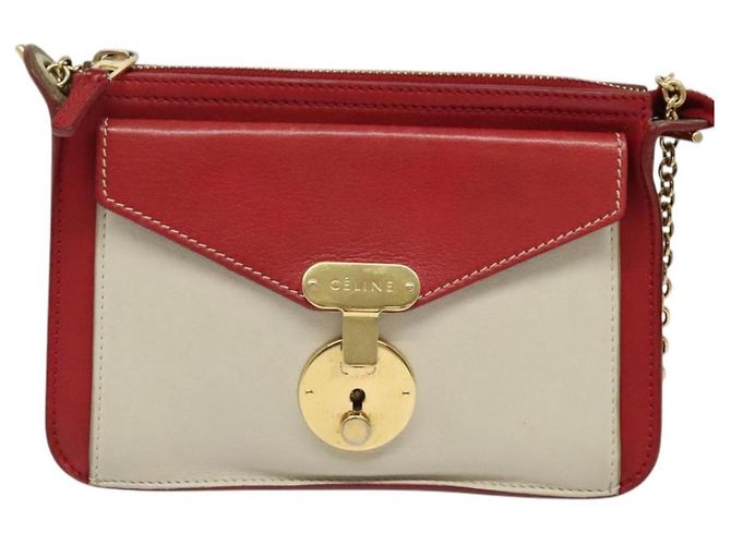 Céline Borsa a Spalla CELINE in Pelle Rossa e Oro Auth bs28138 Rosso D'oro - vista 2