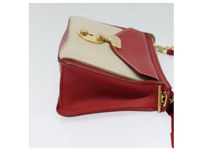 Céline Borsa a Spalla CELINE in Pelle Rossa e Oro Auth bs28138 Rosso D'oro - vista 5