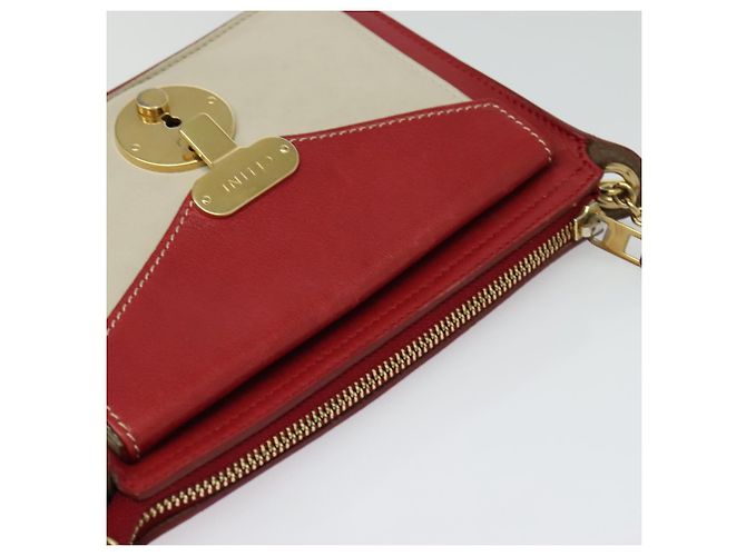 Céline Borsa a Spalla CELINE in Pelle Rossa e Oro Auth bs28138 Rosso D'oro - vista 6