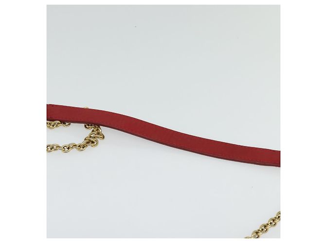 Céline Borsa a Spalla CELINE in Pelle Rossa e Oro Auth bs28138 Rosso D'oro - vista 8