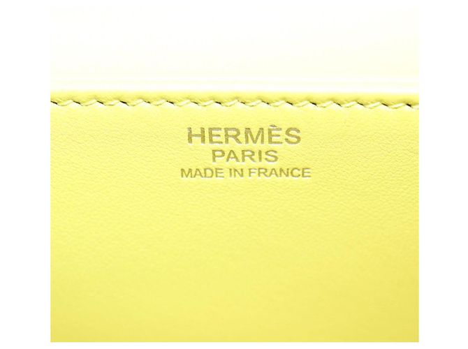 Hermès Borsa a Spalla HERMES Seta Gialla Argento Auth 131787SM Giallo - vista 20
