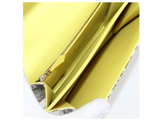 Hermès Borsa a Spalla HERMES Seta Gialla Argento Auth 131787SM Giallo - vista 21