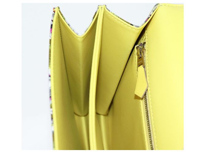 Hermès Borsa a Spalla HERMES Seta Gialla Argento Auth 131787SM Giallo - vista 23