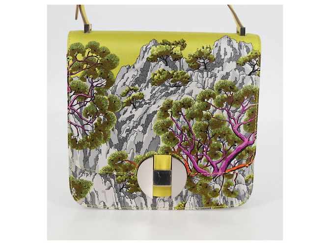 Hermès Borsa a Spalla HERMES Seta Gialla Argento Auth 131787SM Giallo - vista 3