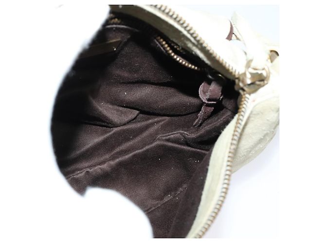 Borsa a Spalla Miu Miu in Camoscio Grigio Oro Auth sw1086 Marrone D'oro - vista 10
