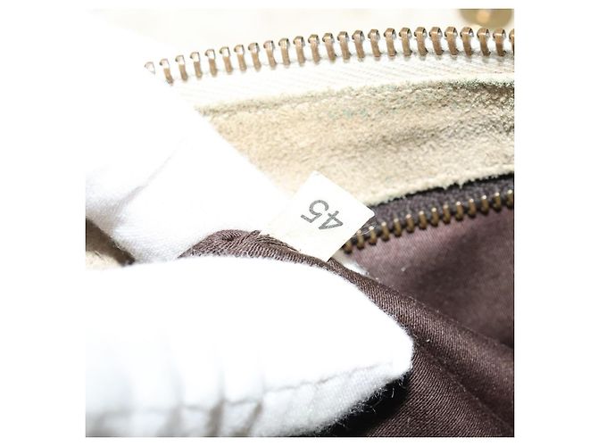 Borsa a Spalla Miu Miu in Camoscio Grigio Oro Auth sw1086 Marrone D'oro - vista 14