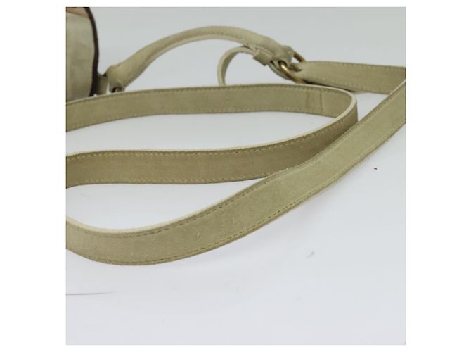 Borsa a Spalla Miu Miu in Camoscio Grigio Oro Auth sw1086 Marrone D'oro - vista 20