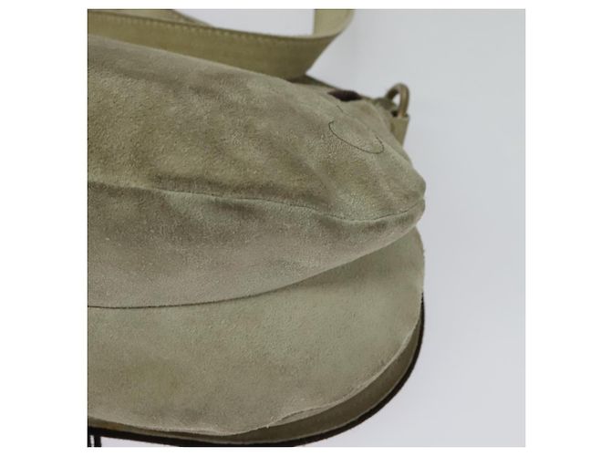 Borsa a Spalla Miu Miu in Camoscio Grigio Oro Auth sw1086 Marrone D'oro - vista 5