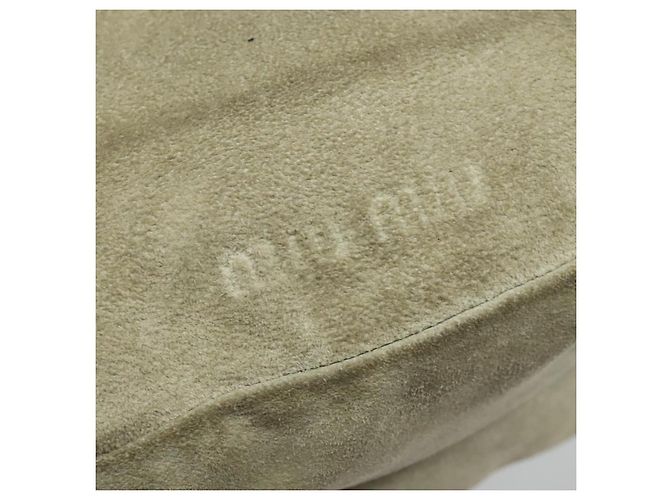 Borsa a Spalla Miu Miu in Camoscio Grigio Oro Auth sw1086 Marrone D'oro - vista 6