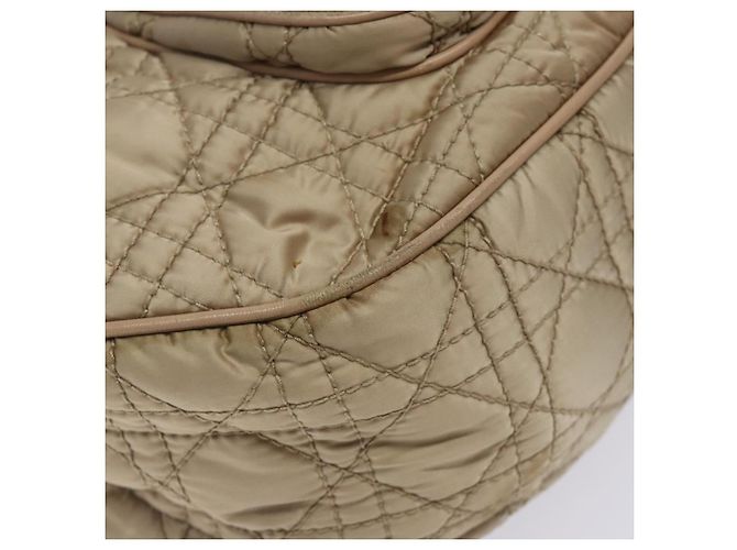 Borsa a mano Canage in nylon beige e oro Christian Dior Auth bs28087 D'oro - vista 11