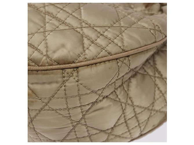 Borsa a mano Canage in nylon beige e oro Christian Dior Auth bs28087 D'oro - vista 12
