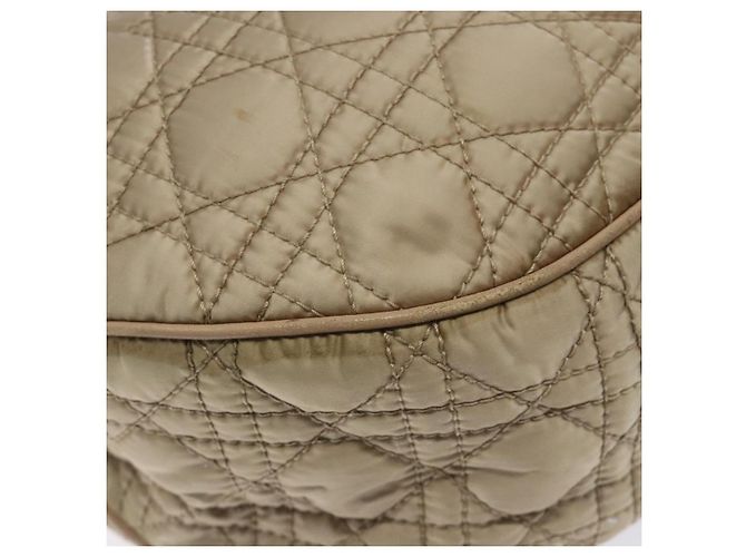 Borsa a mano Canage in nylon beige e oro Christian Dior Auth bs28087 D'oro - vista 13