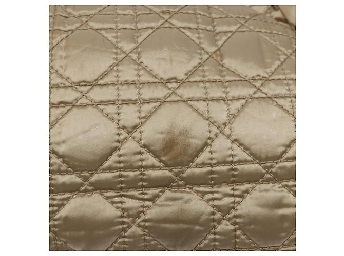 Borsa a mano Canage in nylon beige e oro Christian Dior Auth bs28087 D'oro - vista 14