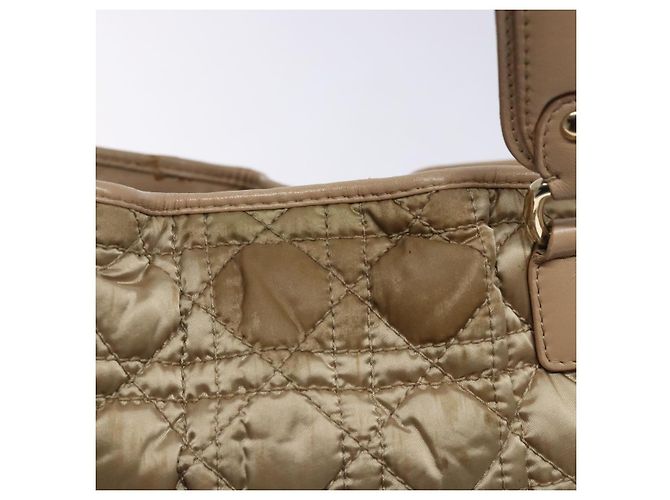 Borsa a mano Canage in nylon beige e oro Christian Dior Auth bs28087 D'oro - vista 15