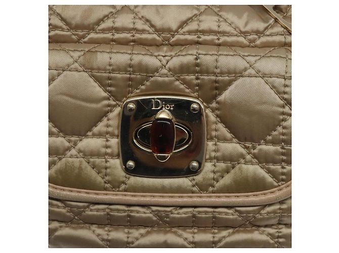Borsa a mano Canage in nylon beige e oro Christian Dior Auth bs28087 D'oro - vista 16