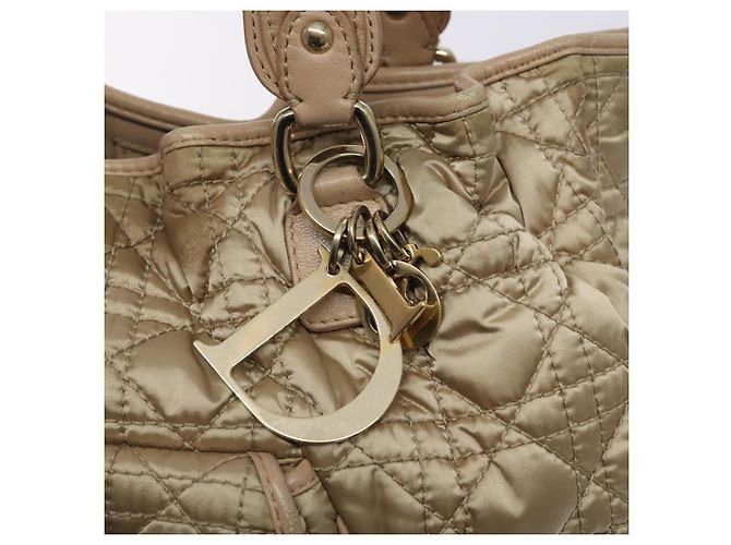 Borsa a mano Canage in nylon beige e oro Christian Dior Auth bs28087 D'oro - vista 17