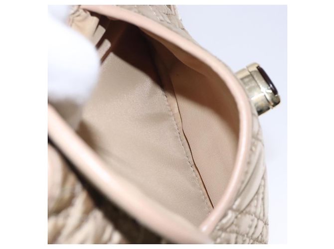Borsa a mano Canage in nylon beige e oro Christian Dior Auth bs28087 D'oro - vista 23