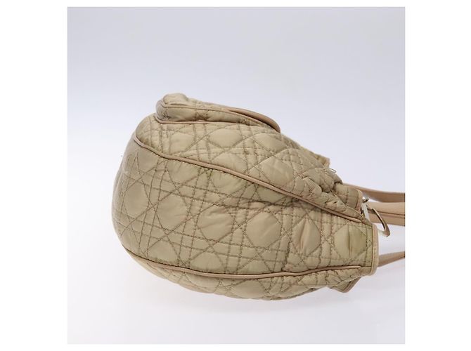 Borsa a mano Canage in nylon beige e oro Christian Dior Auth bs28087 D'oro - vista 4