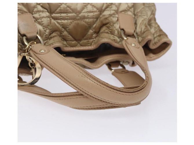Borsa a mano Canage in nylon beige e oro Christian Dior Auth bs28087 D'oro - vista 7