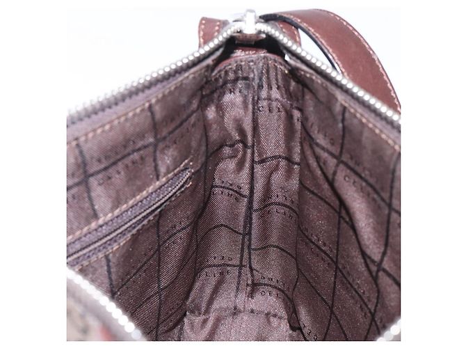 Céline CELINE C Macadam Canvas Schultertasche Braun Silber Authentisch gh393 - Ansicht 18