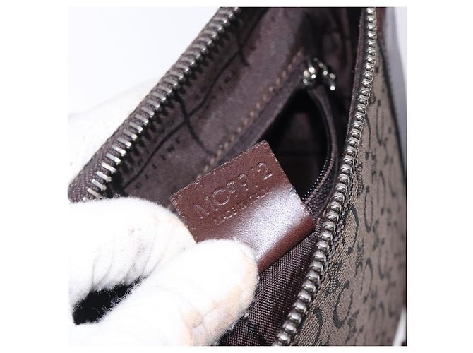 Céline CELINE C Macadam Canvas Schultertasche Braun Silber Authentisch gh393 - Ansicht 21