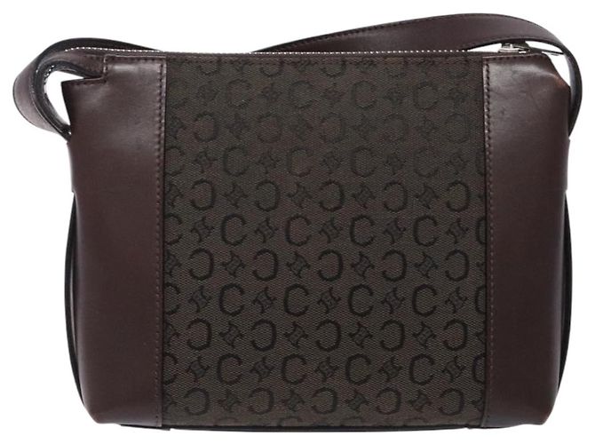 Céline CELINE C Macadam Canvas Schultertasche Braun Silber Authentisch gh393 - Ansicht 3
