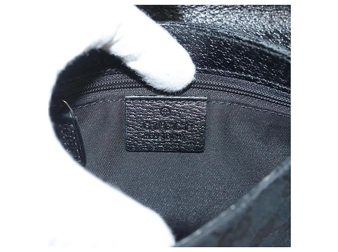 Marsupio GG Canvas Gucci Nero Argento 131236 Auth yk18870 - vista 16