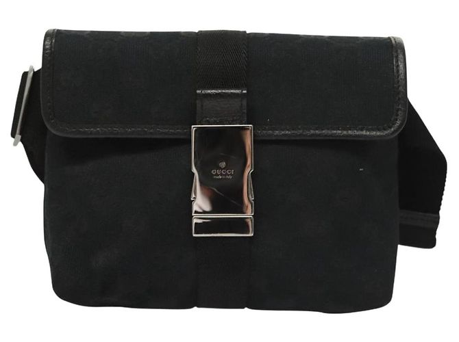Marsupio GG Canvas Gucci Nero Argento 131236 Auth yk18870 - vista 2