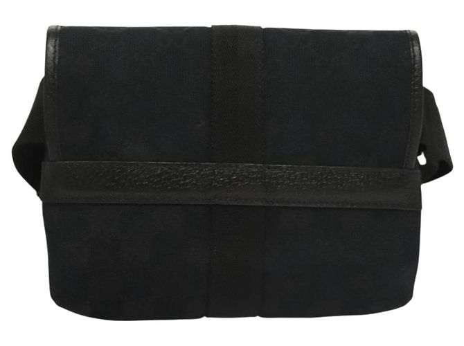 Marsupio GG Canvas Gucci Nero Argento 131236 Auth yk18870 - vista 3