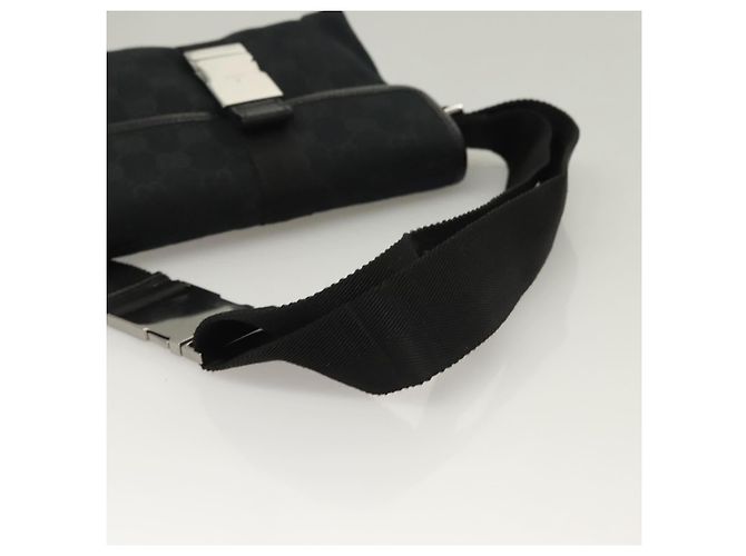 Marsupio GG Canvas Gucci Nero Argento 131236 Auth yk18870 - vista 7