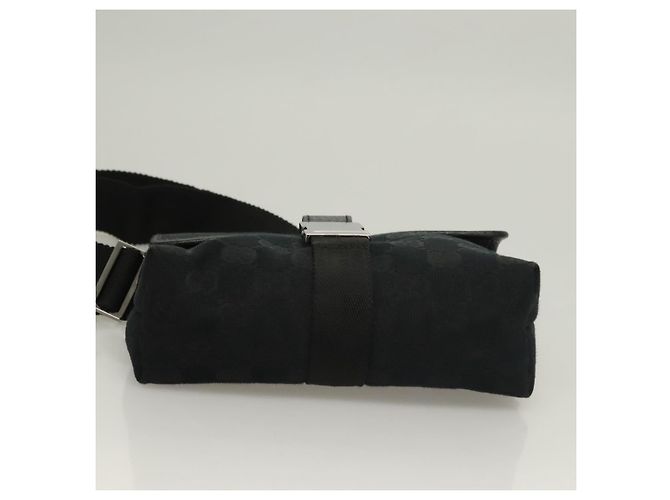 Marsupio GG Canvas Gucci Nero Argento 131236 Auth yk18870 - vista 9