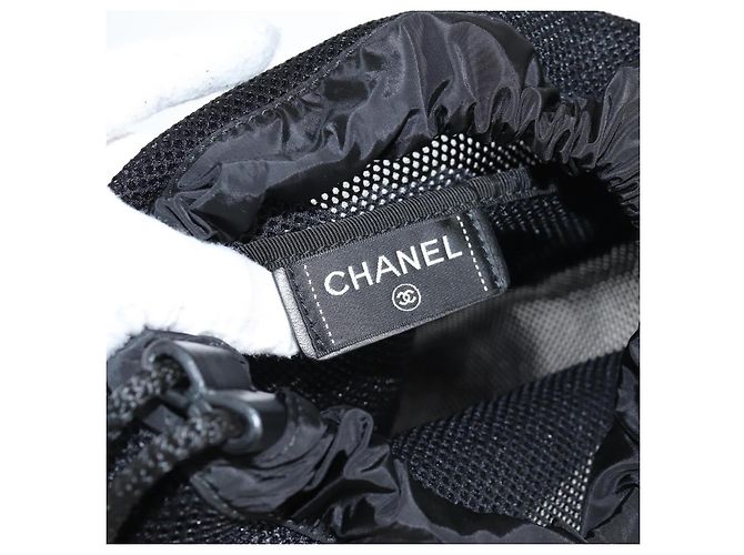 Conjunto de raquete de madeira e bola de borracha CHANEL Club Preto CC Auth 131858V - vista 10