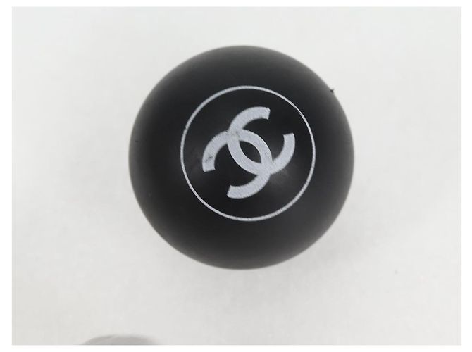 Conjunto de raquete de madeira e bola de borracha CHANEL Club Preto CC Auth 131858V - vista 8