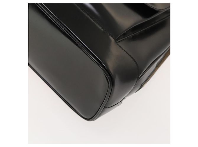 Borsa a Spalla GUCCI Pelle Verniciata Nera Oro Auth ep9690 Nero D'oro - vista 10