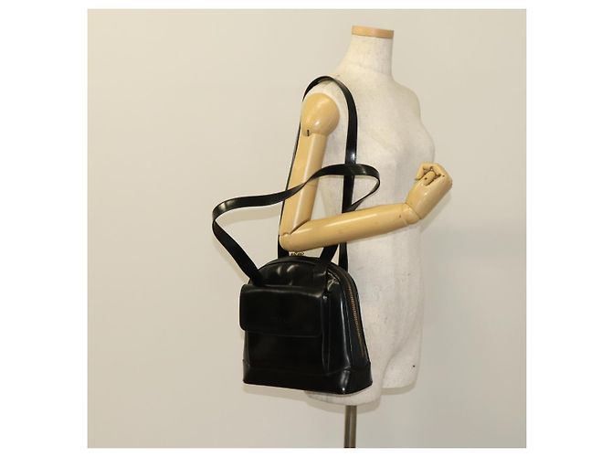 Borsa a Spalla GUCCI Pelle Verniciata Nera Oro Auth ep9690 Nero D'oro - vista 21