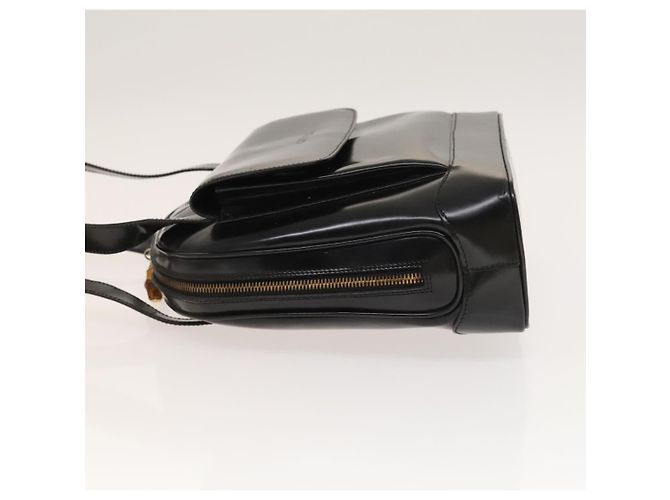 Borsa a Spalla GUCCI Pelle Verniciata Nera Oro Auth ep9690 Nero D'oro - vista 5