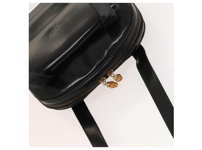 Borsa a Spalla GUCCI Pelle Verniciata Nera Oro Auth ep9690 Nero D'oro - vista 6