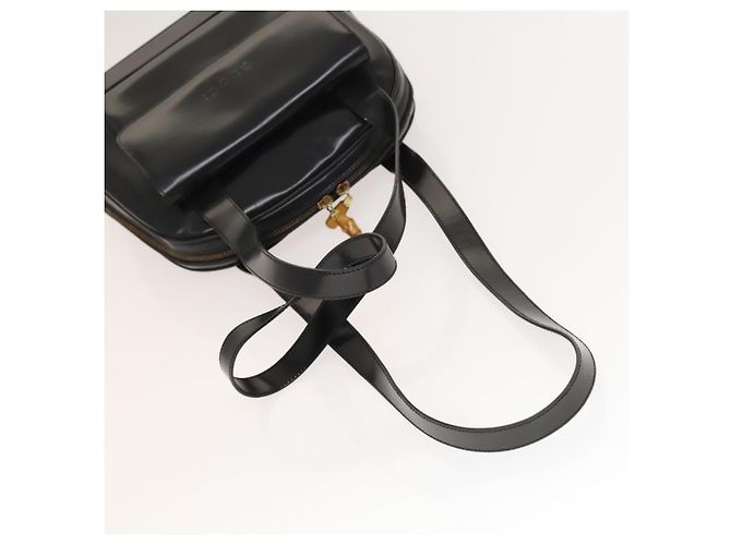 Borsa a Spalla GUCCI Pelle Verniciata Nera Oro Auth ep9690 Nero D'oro - vista 7