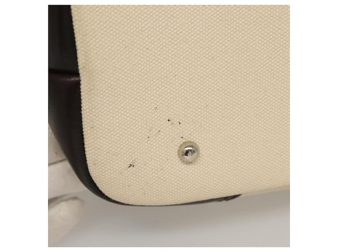 Borsa Tote Burberry in tela e pelle bianca argento Auth bs28323 Bianco - vista 10