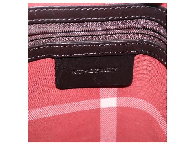 Borsa Tote Burberry in tela e pelle bianca argento Auth bs28323 Bianco - vista 17