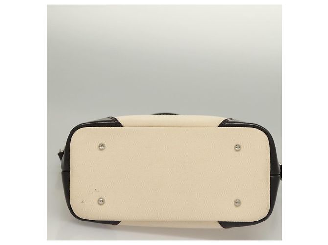 Borsa Tote Burberry in tela e pelle bianca argento Auth bs28323 Bianco - vista 9