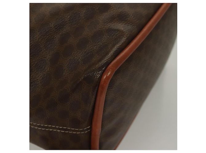 Céline Borsa a mano in tela Macadam CELINE in pelle PVC marrone oro Auth 132898 D'oro - vista 10