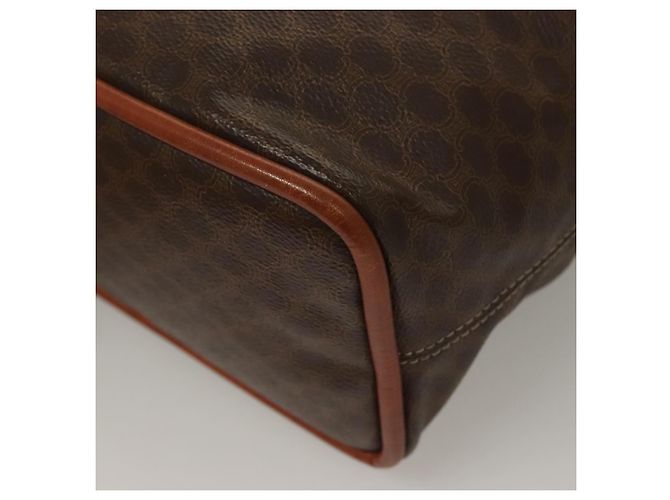 Céline Borsa a mano in tela Macadam CELINE in pelle PVC marrone oro Auth 132898 D'oro - vista 11